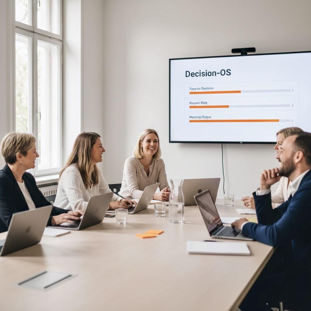 Führungsteam klärt Entscheidungen, Rollen und Takt mit Decision-OS